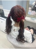 編み込みツインテール