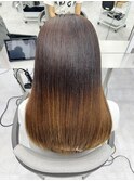 美髪カールシアーカラーピンクブラウンエアリーロングセミディ