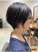 ★大人可愛い30代40代50代小顔ハンサムショートボブウルフカット