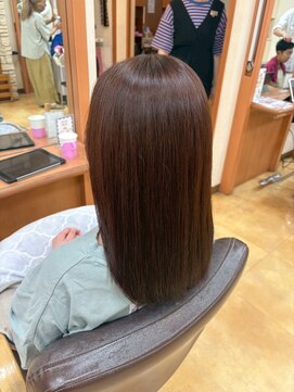 ヒラトヤ 肴町店 ナチュラルブラウンストレート大人可愛い艶髪セミロング20代30代