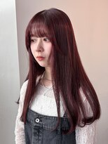 カシェル トウキョウ(Cashel Tokyo)&nbsp;ボルドー　ワインレッド　赤髪　ブリーチなしダブルカラー