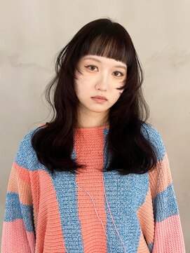 アルバム 銀座(ALBUM GINZA) 前髪カットロングおくれ毛顔周りレイヤー黒髪_F1221