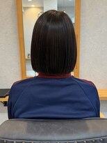 バートランド 白楽(Bertland)&nbsp;島田/髪質改善トリートメントぱっつんボブBeforeAfterストレート