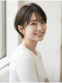 コンパクトショートカット丸みショートくびれショートボブひし形