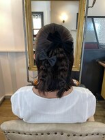 ラポール 蟹江(RAPPORT)&nbsp;【ボブ】三つ編みとリボンが可愛いアレンジボブ