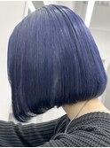 ネイビーボブ[新宿駅/フェミニン/モード/ダークアッシュ]
