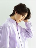 爽やかセンターパートマッシュ/黒髮メンズウルフ