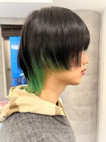 ルーブ トウキョウ(Loob. TOKYO)&nbsp;メンズデザインカラー、緑カラー、ウルフカットデザインカラー