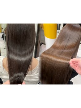 広がり/クセを抑え、自然で柔らかい巻けるストレートに。＋TRでツヤ感UP[レイヤーカット/韓国/表参道/青山]