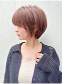 say.ショートボブレイヤーカットミルクティーベージュアッシュ
