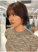 ナチュラル小顔前髪あり後れ毛サイドバング結べるボブくびれヘア