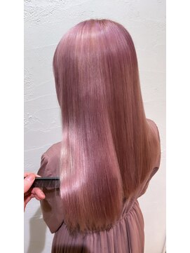 アジールヘア 所沢プロペ通り店(agir hair) ホワイトピンクフェミニンロングメルティカラーレイヤー所沢