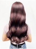 20代30代40代髪質改善ナチュラルロング艶感ピンクアッシュ