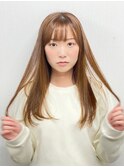 ナチュラルベージュ×艶ストレート