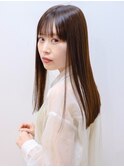 ナチュラルストレート/エアストレート/マロンブラウン/艶髪