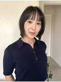 フェイスレイヤーボブ　オリーブブラウン