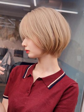 ロンドブルーム 天神大名店(Lond Bloom) イメチェンショート外ハネボブ美髪ブルーブラック暗めカラー