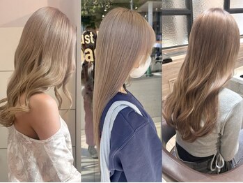 ジャストビューティマカロン 上大岡(Just Beauty macaron)の写真/垢抜け*透明感のあるダブルカラーでヘアセットの幅も広がる［ダブルカラー/ブリーチ/ハイライト/上大岡駅］