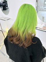 フウ(fuh) ライムグリーン/グリーン/デザインカラー/裾カラー