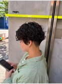 刈り上げハンサムショート×パーマ