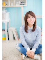 ミック ヘアアンドビューティー 大山店(miq  Hair&Beauty)&nbsp;斜めバングのナチュラル★好感セミディ