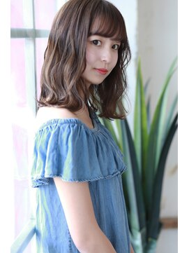 ラファンジュ ヘアー クレオ(Rohange hair Creo) 【Creo】ショコラベージュ×透けバング#小顔セミディ#前髪