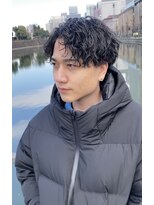 フランクスバーバー アンド ビアークラブ(FRANK'S BARBER and BEER CLUB) キレイめ黒髪ツーブロック刈り上げ波巻きスパイラルパーマ I
