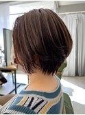【gram】丸み_ショート_小顔_アッシュ_ブラウンy