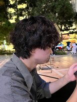 ジェノ(JENO by apish)&nbsp;メンズ/ウルフ/アッシュブラック/カルマパーマ/ベリーショート