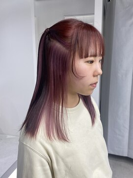ゼスト 八王子店(ZEST) インナーカラー/ピンクカラースラッシュレッドカラー