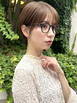 フルショウ 小牧(FURUSHO) 大人可愛い20代30代40代前下がりショートボブ耳かけボブ