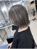 ボブ○切りっぱなし○ハイライトデザイン