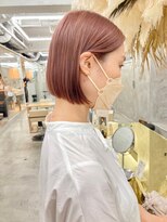 ソーコ 渋谷(SOCO)&nbsp;ミルクティーベージュナチュラルボブケアブリーチダブルカラー