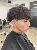 ツイストパーマツイストスパイラルパーマツーブロック刈り上げ