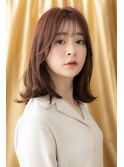 くせ毛風顔周りレイヤー外ハネミディアムTb3越谷20代30代40代