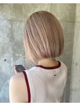 ガルボ ヘアー(garbo hair) #高知 #美容室 #夏 #ハイトーン #ピンク #ベージュ #ボブ