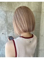 ガルボ ヘアー(garbo hair) #高知 #美容室 #夏 #ハイトーン #ピンク #ベージュ #ボブ