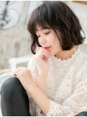くせ毛風黒髪グレージュカラー小顔外ハネボブh2越谷20代30代40代