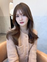 大人ワンホンヘア_くびれヘアアプリコットオレンジ