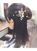 大人可愛いタイトハーフアップ結婚式二次会お呼ばれ成人式