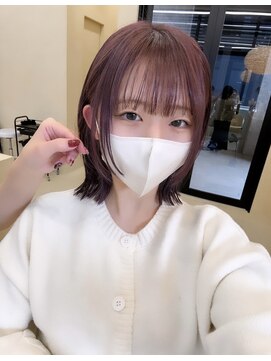 スニュウ(snuw) 切りっぱなしボブ／マロンベージュ／ミルクティカラー