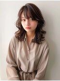 大人ミディ×デジタルパーマでゆるふわカール