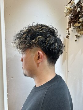 ヘアー ラボ(hair labo) メンズ　ハイライト　スペインカール