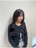 ウルフカットくびれヘアアプリコットオレンジハイライトカラー