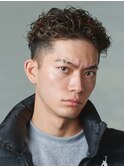 アップバング/短髪/ツイストパーマ/ブリーチ/メンズ/学割