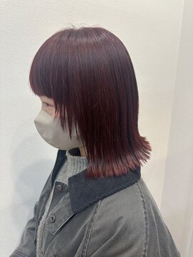 美容室ヒラトヤ 都南店 外ハネ小顔顔周りカット×艶カラーショコラブラウン