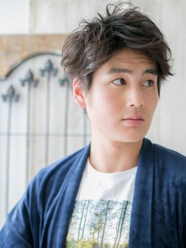 メンズヘア ビーセカンド 草加店(MENS HAIR B-2) 無造作かき上げダークアッシュ社会人メンズ短髪ショートb1草加