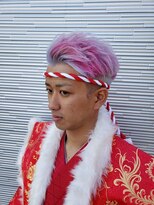 アムズヘアーファム ホワイトカラー×赤メッシュ