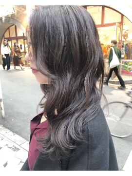 モルニ(MORNI) 波ウェーブ_マロンベージュ Aラインボブ かきあげ