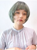 グリーン内巻きボブ_くすみブルーミニウルフテラコッタ_8709